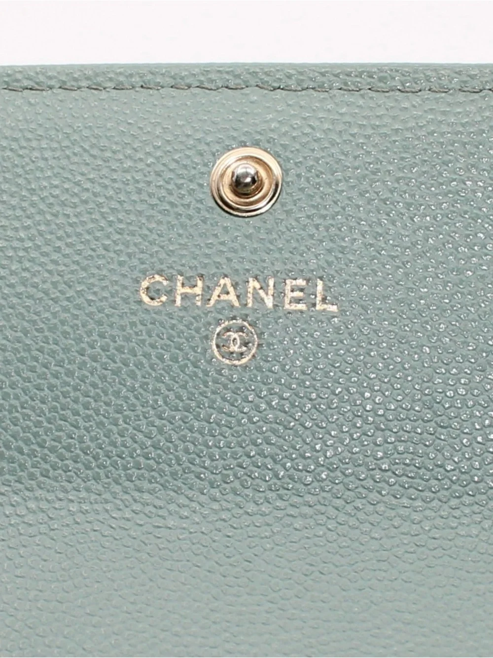 CHANEL Quilted Caviar Leather Wallet in Deep Teal with Gold CC